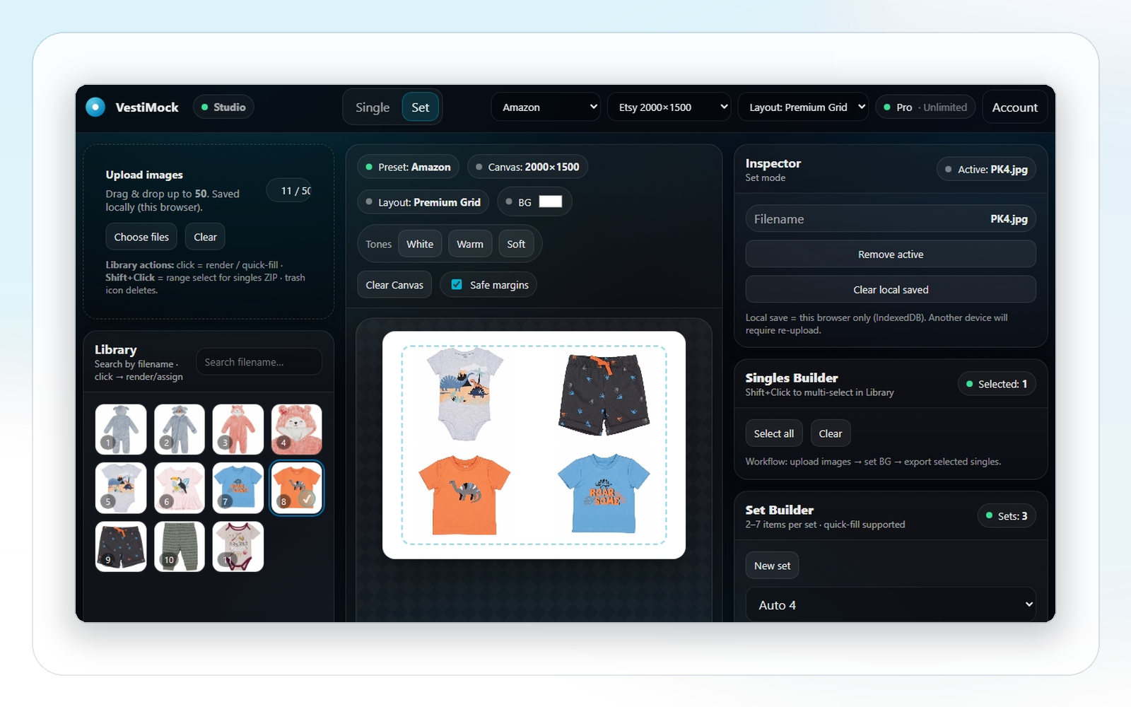 VestiMock Studio product mockup preview